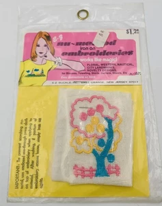 Bügelbild Stickbaum EZ Nu-Method Pink Patch Psychedelic Barbie Vintage NOS - Bild 1 von 15