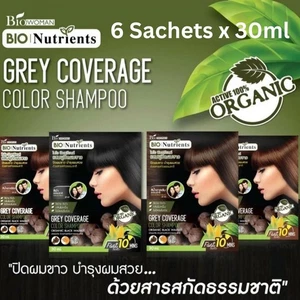 6 x Biowoman Bio Nutrient Hair Color Shampoo 30ml Walnut, No Ammonia,Quick Gray - Picture 1 of 12