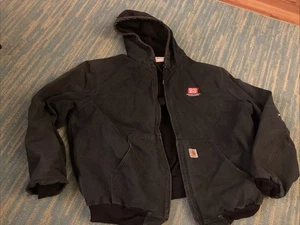carhartt j131 Black Hooded Jacket XL * Zipper Needs Repair - Picture 1 of 10