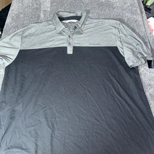 Travis Mathew gestreiftes Poloshirt Herren Größe 2XL grau schwarz Golf leicht - Bild 1 von 11