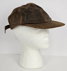 Gorra de béisbol ajustable vintage The Territory Ahead de cuero genuino marrón gamuza - Imagen 1 de 17