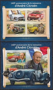 DZ1076 ! IMPERF 2018 DJIBOUTI ANDRE CITROEN CARS AUTOMOBILES #2400-3+BL1194 MNH - Picture 1 of 1