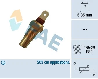 31570 FAE Sensor, coolant temperature for DAIHATSU,HYUNDAI,ISUZU,KIA,LEXUS,MAZDA - Image 1 of 1