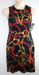 NUEVO CON ETIQUETAS PRECIO DE VENTA SUGERIDO POR EL FABRICANTE $159 / $169 LAUREN RALPH LAUREN Vestido sin mangas con estampado de brida - Imagen 1 de 4