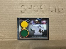 2020 Topps Tribute Dual Relics Orange Patch Game Used Jersey Reggie Jackson /25