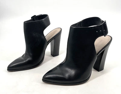 Pour La Victoire Mujer 6 Zuri Negro Cuero Tacón Alto Botín Correa Tobillo Abierta Foto 1 de 4