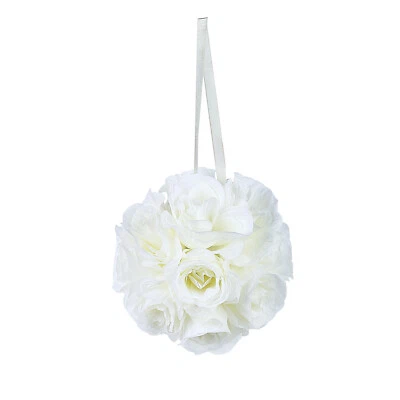2 Silk Roses 7" wide Flower Kissing Balls Wedding Party Decorations Centerpieces - Image 1 of 2