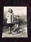 Vintage 1940S Photo - Boy On A Bicycle