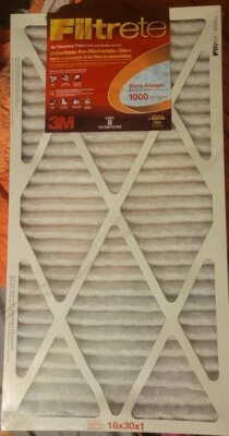 NEW 3M FILTRETE 16x30x1 AIR FURNACE PLEATED HVAC FILTER NIP NWT - Image 1 of 2
