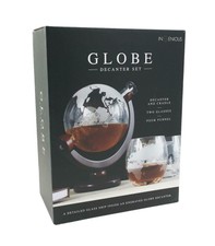 Glass Globe and Ship Decanter Cradle Set with 2 Glass Tumblers