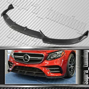 Carbon Style Front Bumper Spoiler Lip Fit 2017-2020 Mercedes E-Class Sport W213 - Picture 1 of 6