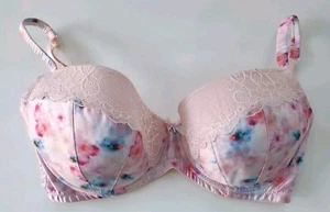 BRAS N THINGS Pastel Pink Floral Moulded Cup Bra underwire 16E Nwot Lingerie - Bild 1 von 8