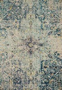 Nadia Collection NN-07 Aqua/Navy, Transitional 3'-0" x 5'-0" Accent Rug