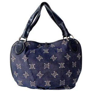 Bolso de hombro CELINE Macadam Triomphe azul denim - Imagen 1 de 16