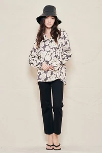 Blusa Camisa Nanushka Oona Floral De Gran Tamaño Manga Larga Viscosa L - Imagen 1 de 10