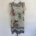 Umgee USA women's floral top LARGE sheer sleeves