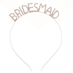 Strass Brautjungfer Stirnband Bridal Shower Junggesellinnenabschied Stirnbänder (gold) - Bild 1 von 3
