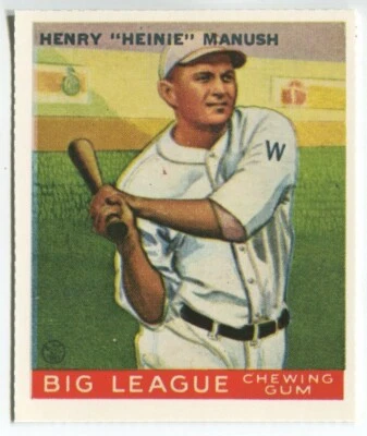 Reimpresión de Dover - 1933 Goudey #47 Heinie Manush Washington Senators Foto 1 de 2