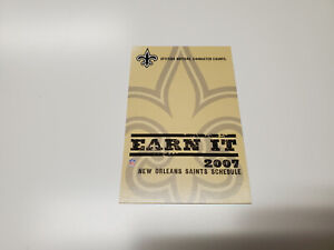 RS20 New Orleans Saints 2007 NFL Football Pocket Schedule Card - First Bank
