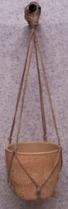 Maceta Colgante Terracota Macrame Yute Colgador NUEVO Círculos Bronceados - Imagen 1 de 1