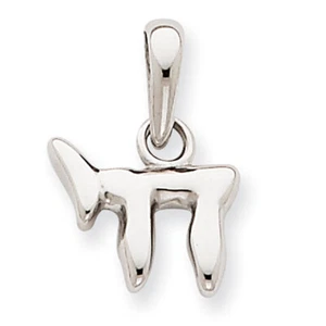 14k White Gold Chai (Life) Pendant K526 - Picture 1 of 1