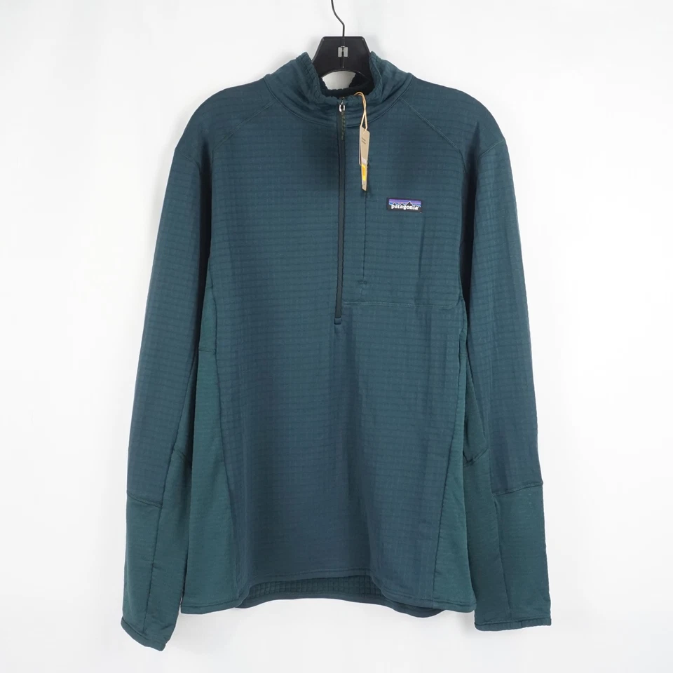 Pullover polar Patagonia R1 media cremallera en verde cascada - talla grande (40101) Foto 1 de 4