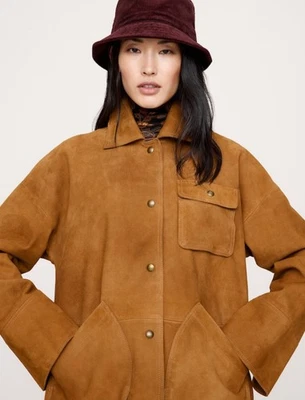 Jaqueta Banana Republic XL Heritage camurça $600 lindo casaco de couro macio marrom - Imagem 1 de 4