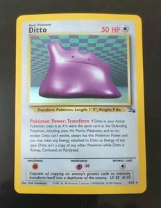 💥 Pokemon TCG Ditto Fossil Set 3 Holo Rare card NM/LP 10/62 WOTC Colorless - Picture 1 of 3
