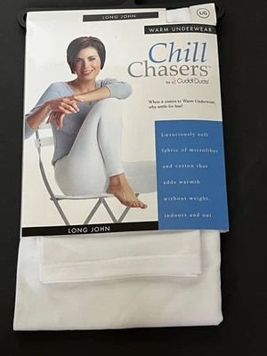 全新 Cuddl Duds 大号 Chill Chasers 保暖女式长约翰睡衣休闲服 — 第 1/4 张图片
