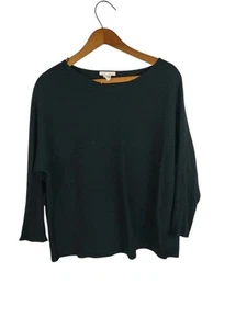 H&M Women's Sweater Ribbed Knit Dark Green Size Medium Pullover Boat Neck - Picture 1 of 8