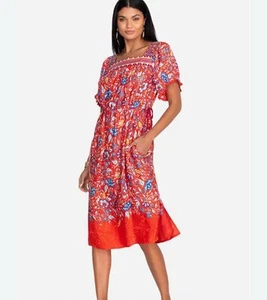 Johnny Was Kleid rot Blumen Jasmin Medium M - Bild 1 von 10