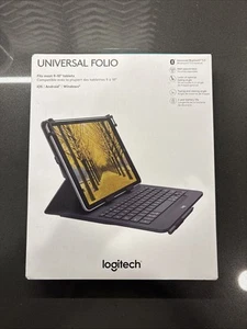 Logitech Universal Folio Case Bluetooth Wireless Keyboard Fits 9-10" Tablets iOS - Picture 1 of 3