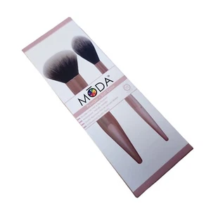 Moda Set of 2 Makeup Brushes. Powder Brush and Soft Glow Brush. - Picture 1 of 4