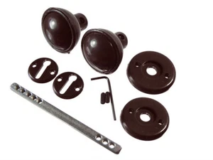 New Plastic Mortice Door Knob Set With Spindle &Amp; Fixings Brown  - Onestopdiy - Picture 1 of 1