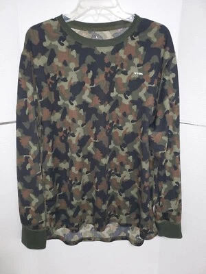 XTEK Woodland Green & Black Camo Base Layer Crew top Men's XL - Image 1 of 3