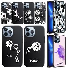 Boys Personalised Basketball Back Case For iPhone 14 13 Pro Max 12 11 15 8 Cover