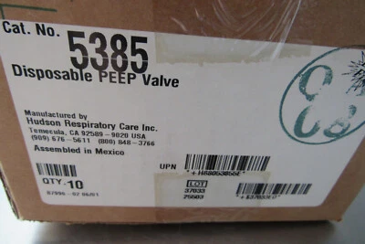 Hudson RCI 5385 Disposable Peep Valves, 5-20 cm H20, 30 mm , New in Box of 10