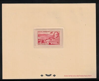 Monaco FDR 1946 Roosevelt Scott C14 Sunken Die Proof Foto 1 de 2
