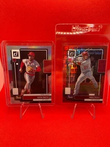 Mike Trout 1/99 Red Pandora Optic fotl 2022+Ozzie Smith Donruss 1/500 Refractor - Picture 1 of 5