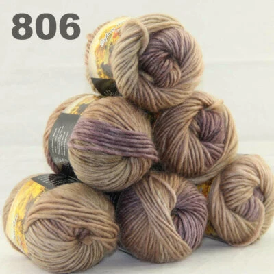 SALE 6BallsX50gr Warm Colorful Rugs Knitting Wool Blankets Crocheted Yarn 06 - Image 1 of 4