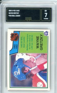1983 OPC Wayne Gretzky #215 Goal Leader Card GMA 7