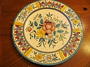 UNIQUE DERUTA ITALY POTTERY 14" DECORATIVE FLORAL SERVING PLATTER OR CHARGER EXC - Picture 1 of 8