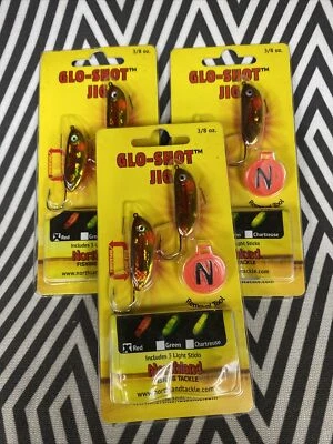 (3) Northland Tackle 3/8 Glo-Shot Plantillas Metálicas Dorado - Pesca en Hielo - Walleye! Foto 1 de 3