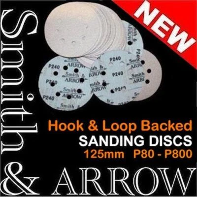 125mm ORBITAL SANDING DISCS HOOK AND LOOP 5" PADS SANDPAPER 8 HOLE DRYWALL METAL - image 1 of 4