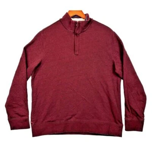 Untuckit Sweater Men's L Red Maroon 1/4 Zip Long Sleeve Mock Neck - Picture 1 of 11