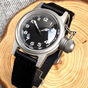 Reloj automático para hombre zafiro Sandblast 36 mm Tandorio esfera negra estéril NH35A - Imagen 1 de 10