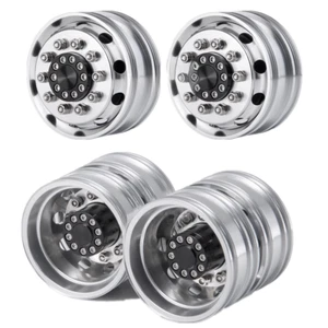 Aluminum Front Rear Wheel Hubs Rims for Tamiya Truck Tractor Climbing Trail - Picture 1 of 10
