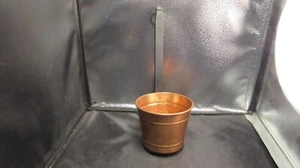 Copper Ladle w/ Black Iron Handle, ladle extra large hammered, 13" long w/hanger - Picture 1 of 4