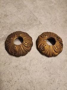 Vintage Fancy Heavy Cast Brass Bobeche Threaded For Socket Chandelier Lamp Part - Picture 1 of 7