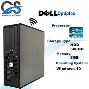WINDOWS 10 PRO FAST DELL OPTIPLEX SSF DESKTOP PC COMPUTER INTEL i5 8GB RAM 500GB - Picture 1 of 1